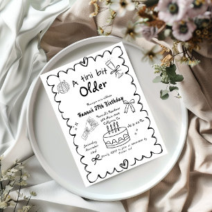 Hand Drawn A Tini Bit Older Martini Birthday Invitation