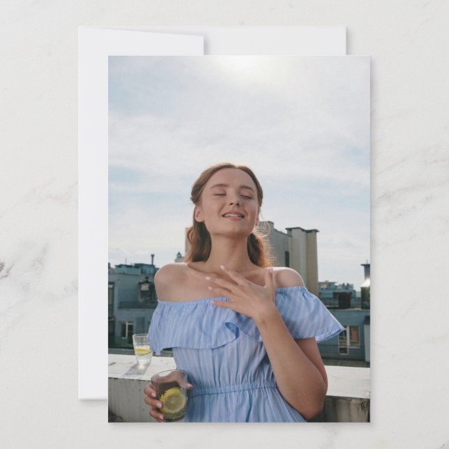 Hand Drawn A Tini Bit Older Martini Birthday Invitation (Back)