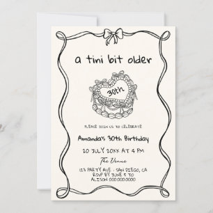 Hand Drawn A Tini Bit Older Quirky Birthday Party Invitation