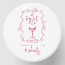 Hand Drawn A Tiny Bit Older Pink Red Birthday 