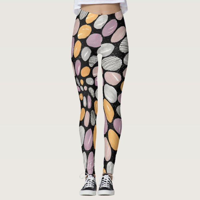 Hand-Drawn Abstract Art Leggings  (Front)