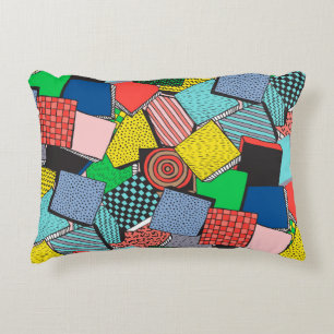 Hand Drawn Abstract Blocks Texture Accent Pillow