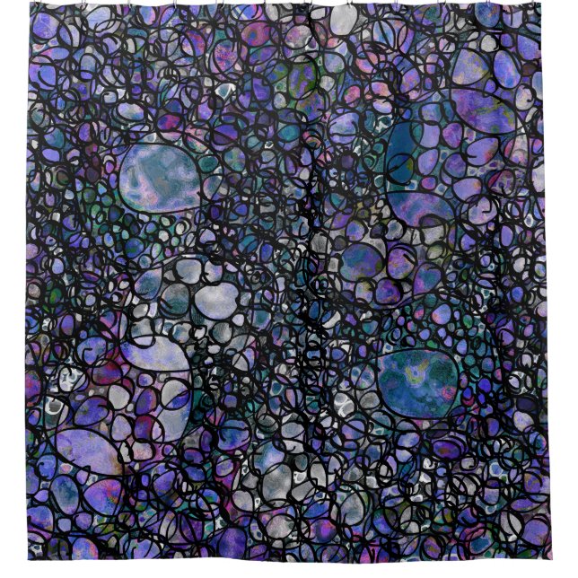 Hand-Drawn Abstract Circles, Blue, Purple, Black (Front)