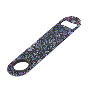 Hand-Drawn Abstract Circles, Blue, Purple, Black Speed Bottle Opener