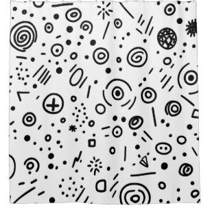 Hand-Drawn Abstract Doodle - Black and White