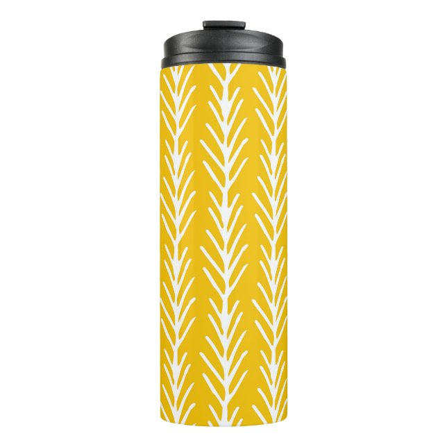 Hand Drawn Abstract Floral Pattern Thermal Tumbler (Front)