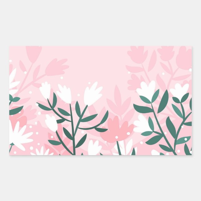 Hand Drawn Abstract Flowers Sticker (Front)