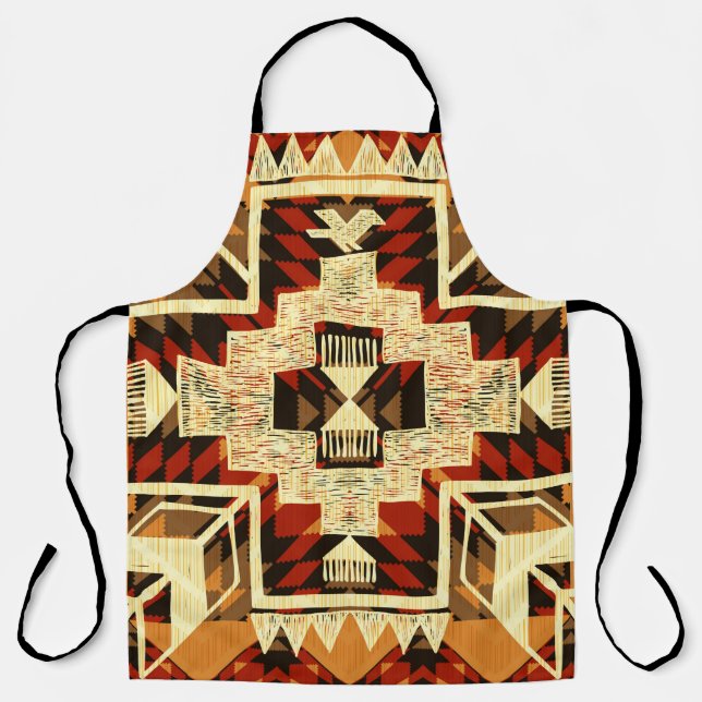 Hand drawn abstract illustration native American s Apron (Front)