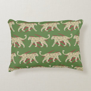 Hand Drawn Abstract Leopard Cheetah with Animal Sk Accent Pillow