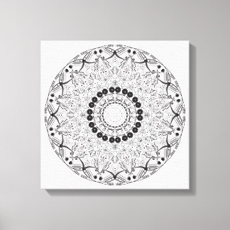 Hand drawn abstract mandala design. Vector orienta Canvas Print