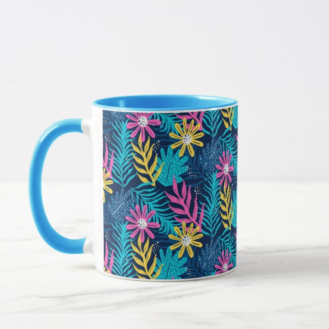Hand Drawn Abstract Pattern With Plants-86761 Mug (Left)