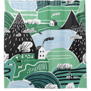 Hand drawn abstract scandinavian graphic illustrat