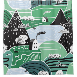 Hand drawn abstract scandinavian graphic illustrat