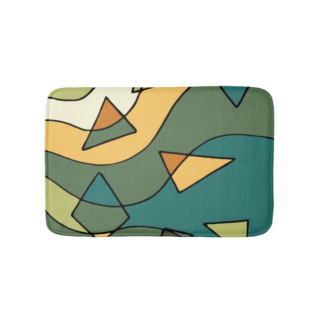 Hand drawn abstract vintage design    bath mat (Front)