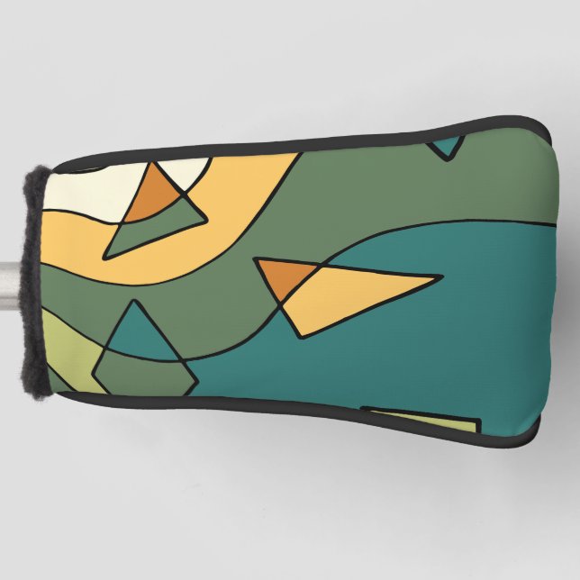 Hand drawn abstract vintage design   golf head cover (Front)