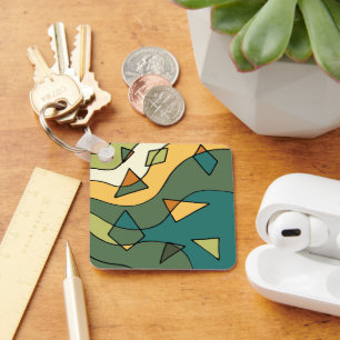 Hand drawn abstract vintage design keychain