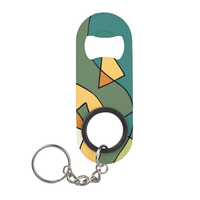 Hand drawn abstract vintage design    keychain bottle opener (Front)
