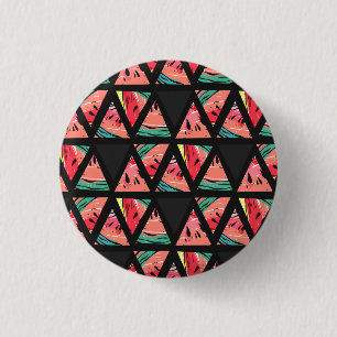 Hand Drawn Abstract Watermelon Pattern 1 Inch Round Button