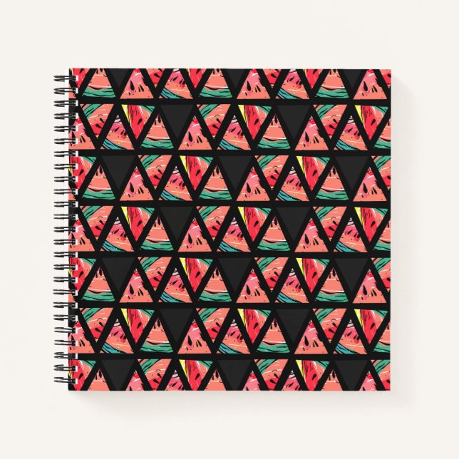 Hand Drawn Abstract Watermelon Pattern Notebook (Front)
