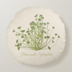 Hand drawn Acetabularia Seaweed  Round Pillow