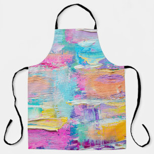 Hand drawn acrylic painting. Abstract art backgrou Apron