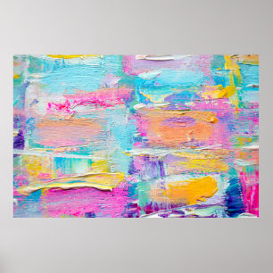 Hand drawn acrylic painting. Abstract art backgrou Poster