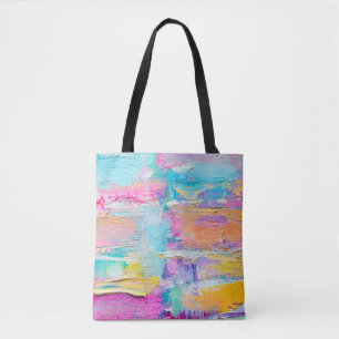 Hand drawn acrylic painting. Abstract art backgrou Tote Bag