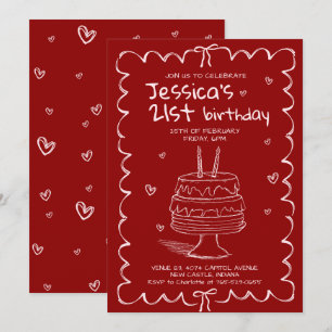 Hand Drawn Adult Scribble Birthday Invitation