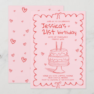 Hand Drawn Adult Scribble Birthday Invitation