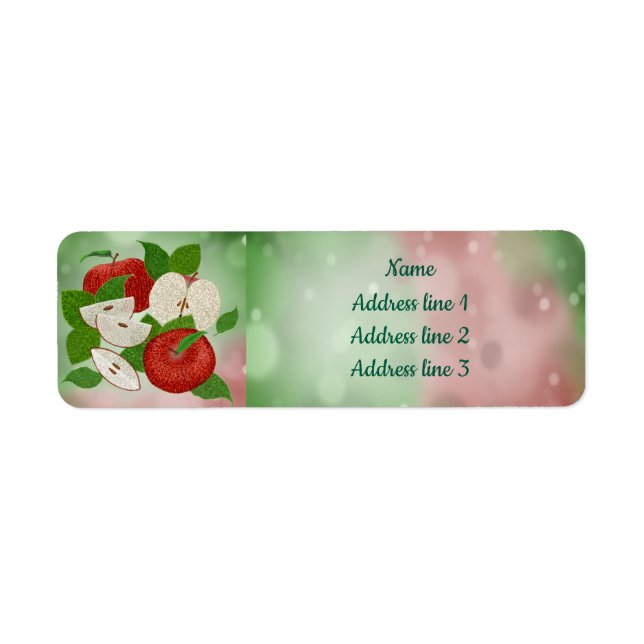 Hand-Drawn Apple Address Labels – Rustic (Devant)