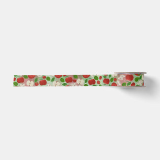 Hand-Drawn Apple Ribbon – Rustic Modern Satin Ribbon