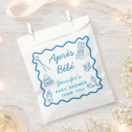 Hand Drawn Apres Ski Personalized Baby Shower Favour Bag