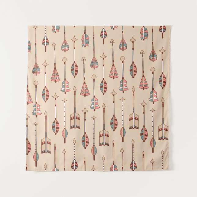 Hand-Drawn Arrows, Colourful Vintage. Tapestry (Front)