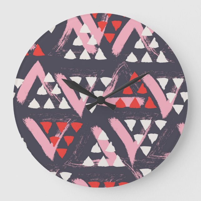 Hand-Drawn Artistic Pattern Display Large Clock (Front)