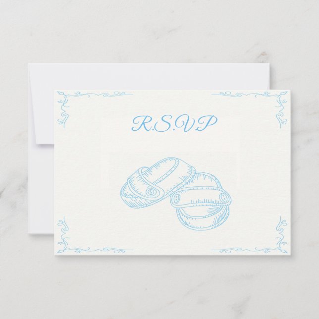 Hand Drawn Baby Boy RSVP Card (Front)