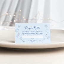 Hand Drawn Baby Shower, Bow Boy Diaper Raffle