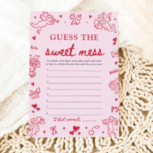 Hand Drawn Baby Shower Guess The Sweet Mess Game Invitation