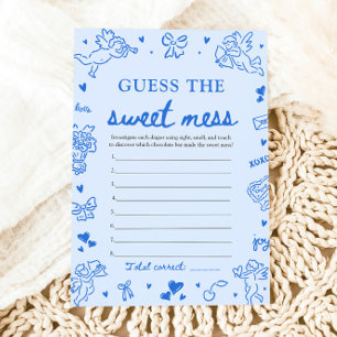 Hand Drawn Baby Shower Guess The Sweet Mess Game Invitation
