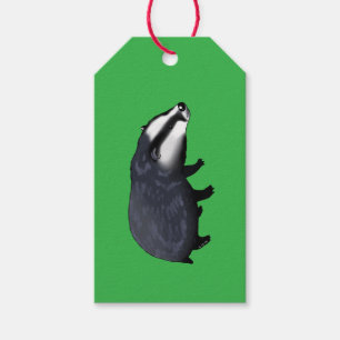 Hand Drawn Badger Illustration Design Gift Tags