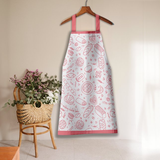 Hand-drawn Bakery Pattern Challah Theme Apron (Creator Uploaded)