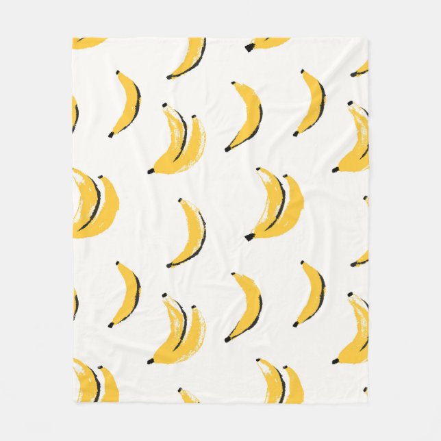 Hand-drawn bananas, stylish seamless pattern. fleece blanket (Front)