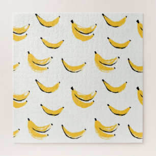 Hand-drawn bananas, stylish seamless pattern. jigsaw puzzle