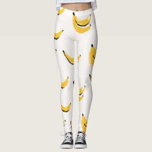 Hand-drawn bananas, stylish seamless pattern. leggings