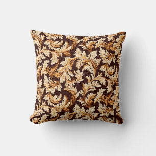 Hand Drawn Baroque Leaves: Stylish Elegance. Throw Pillow