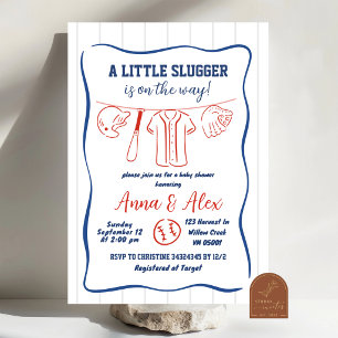Hand Drawn Baseball Baby Shower Invitation