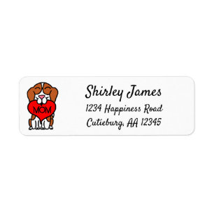 Hand Drawn Beagle Heart Mom Address