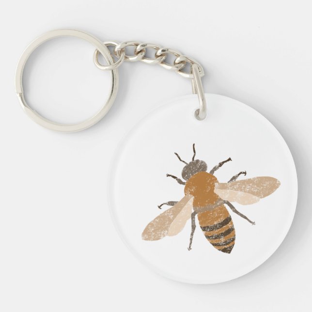 Hand Drawn Bee Keychain (Front)