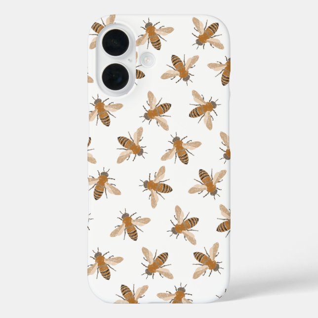 Hand Drawn Bees iPhone Case (Back)