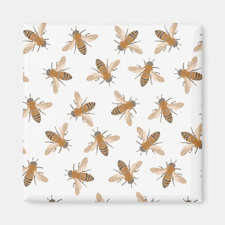 Hand Drawn Bees Magnet