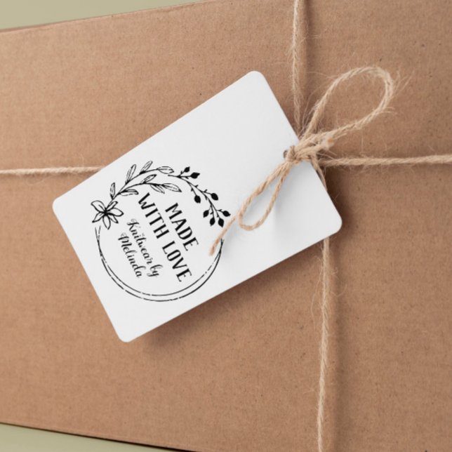 Hand Drawn Berry Flower Wreath Made With Love Rubber Stamp (Creator Uploaded)